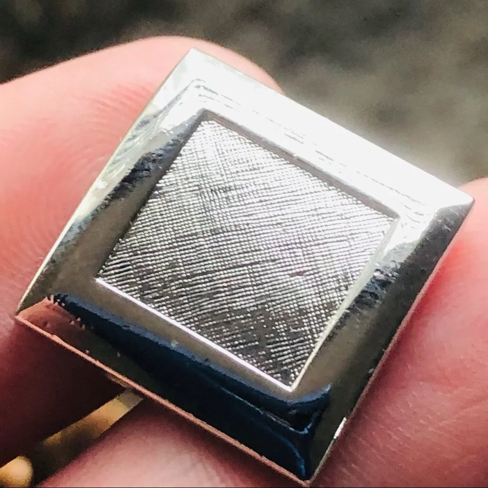 Vintage men’s brushed and shiny silver square cuff links